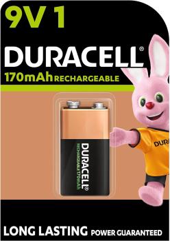 Duracell 9V Block 170mAh NiMH HR6F22 Power Recharge Akku