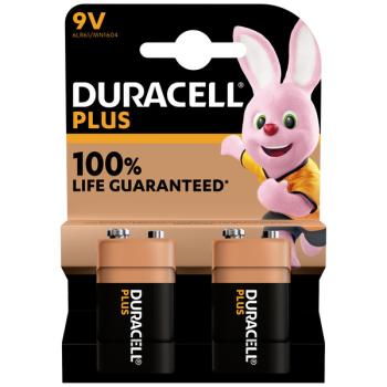 Duracell Plus 9V Block 6LR61 Alkaline 2 Batterien
