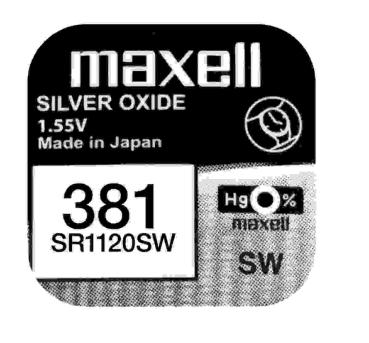 Maxell 381 SR1120SW Silberoxid 1.55 V Batterie