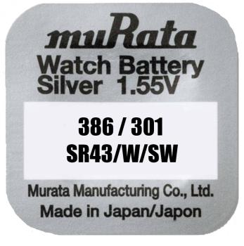 Murata 301 / 386 SR1143 Silberoxid 1.55 V Batterie