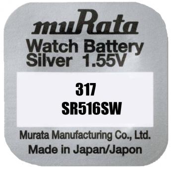 Murata 317 SR516SW Silberoxid 1.55 V Batterie