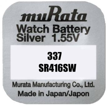 Murata 337 SR416SW Silberoxid 1.55 V Batterie