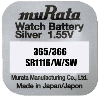 Murata 365 / 366 SR1116 Silberoxid 1.55 V Batterie