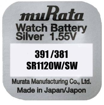 Murata 381 / 391 SR1120 Silberoxid 1.55 V Batterie