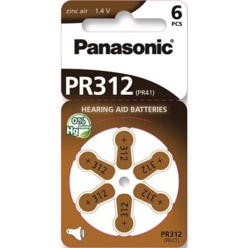 Panasonic Typ 312 PR41 Braun 1,45V Zink Luft – 6 Stück