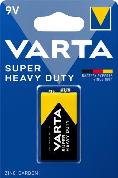 Varta Heavy Duty 9V Block 6F22 Zink Kohle Batterie -
