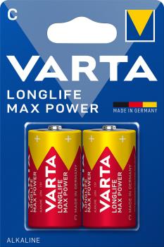 Varta Longlife Max Power Baby C LR14 Alkaline 2 Batterien