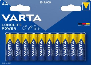 Varta Longlife Power AA Mignon LR6 Alkaline 10 Batterien