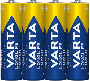 Varta Longlife Power AA Mignon LR6 Alkaline 4 Batterien Folie