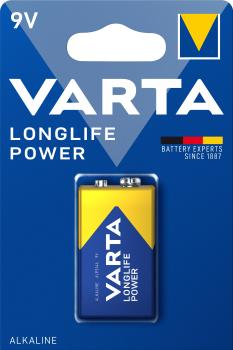 Varta Longlife Power 9V Block 6LR61 Alkaline Batterie