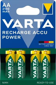 Varta AA Mignon 2100mAh NiMH HR6 Power Recharge 4 Akkus