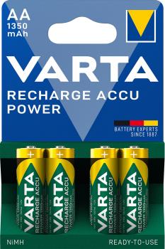 Varta AA Mignon 1350mAh NiMH HR6 Power Recharge 4 Akkus
