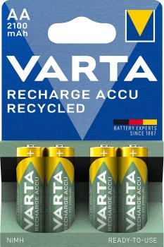 Varta AA Mignon 2100mAh NiMH HR6 Recycled Recharge 4 Akkus