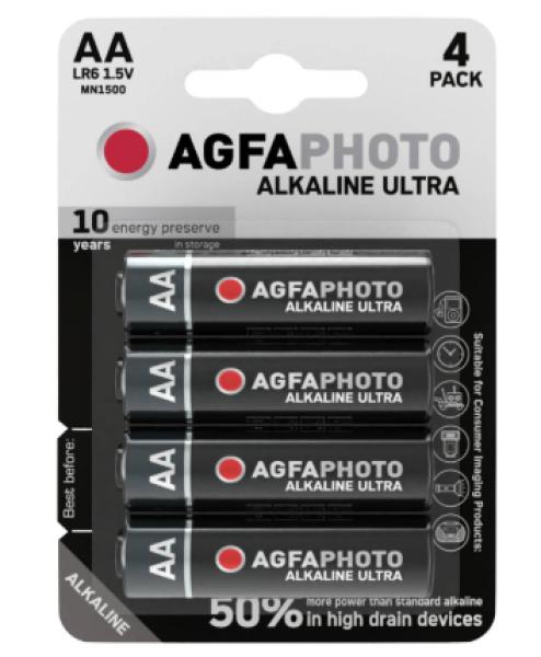 AGFA Ultra AA Mignon LR6 Alkaline 4 Batterien