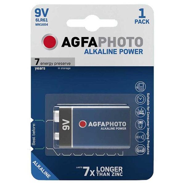 AGFA Power 9V Block 6LR61 Alkaline Batterie