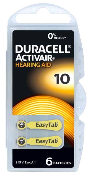 Duracell Typ 10 PR70 Gelb 1,45V Zink Luft – 6 Stück