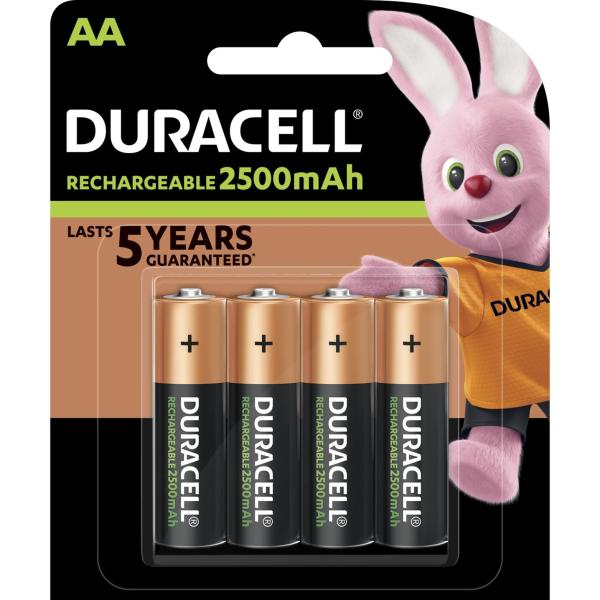 Duracell AA Mignon 2500mAh NiMH HR6 4 Akkus