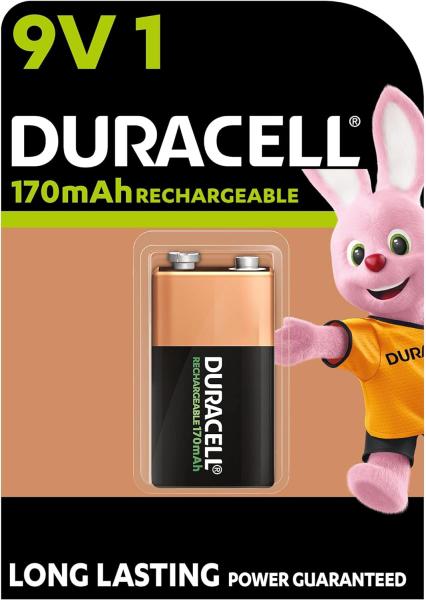 Duracell 9V Block 170mAh NiMH HR6F22 Power Recharge Akku