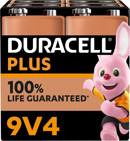 Duracell Plus 9V Block 6LR61 Alkaline 4 Batterien