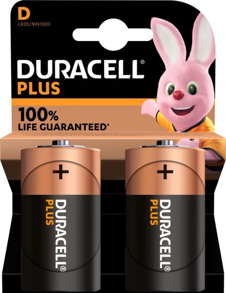 Duracell Plus Mono D LR20 Alkaline 2 Batterien