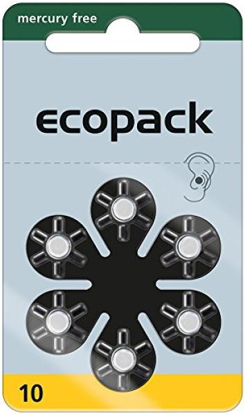Ecopack Typ 10 PR70 Gelb 1,45V Zink Luft – 6 Stück