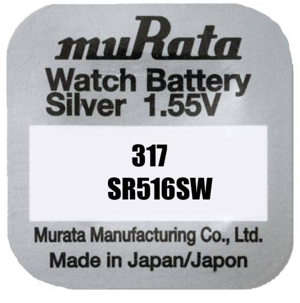 Murata 317 SR516SW Silberoxid 1.55 V Batterie