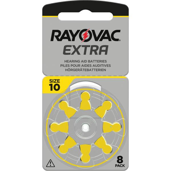 Rayovac Extra Typ 10 PR70 Gelb 1,45V Zink Luft – 8 Stück