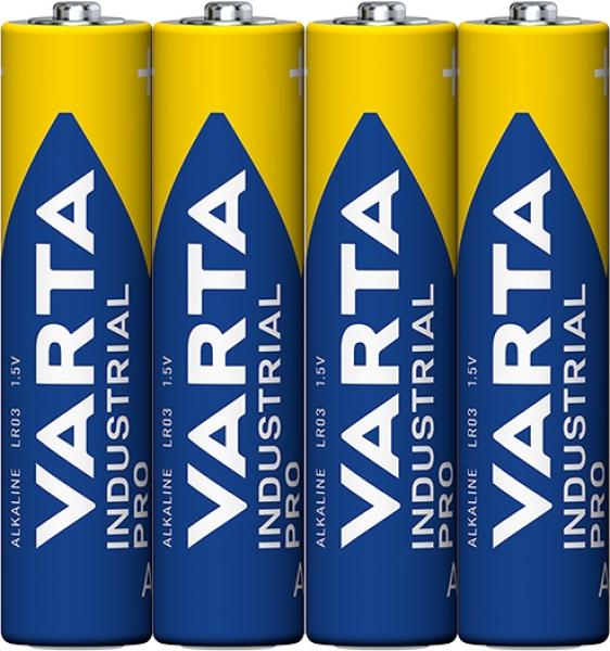 Varta Pro Industrial AAA Micro LR03 Alkaline 4 Batterien Folie
