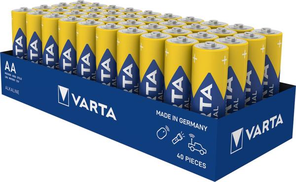 Varta Pro Industrial AA Mignon LR6 Alkaline 40 Batterien Folie