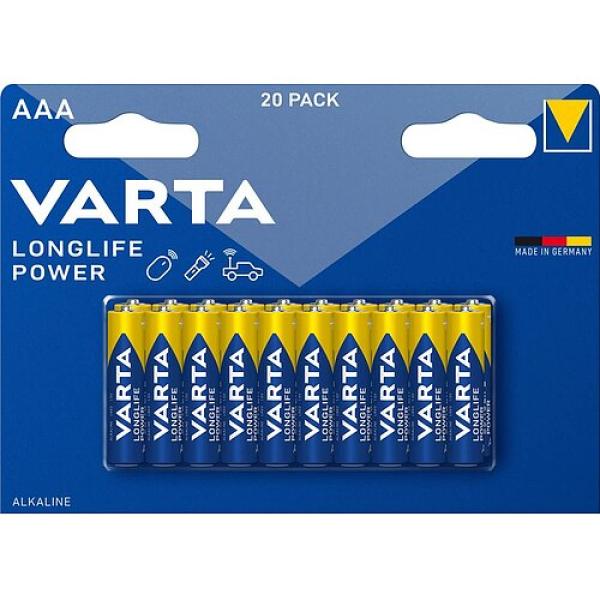 Varta Longlife Power AAA Micro LR03 Alkaline 20 Batterien