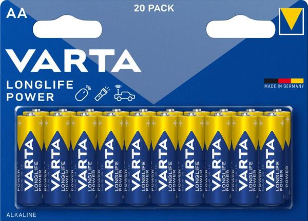 Varta Longlife Power AA Mignon LR6 Alkaline 20 Batterien