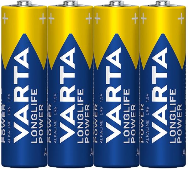 Varta Longlife Power AA Mignon LR6 Alkaline 4 Batterien Folie