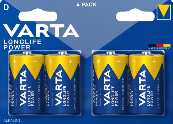 Varta Longlife Power Mono D LR20 Alkaline 4 Batterien