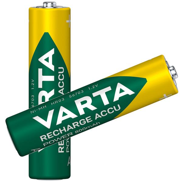 Varta AAA Micro 800mAh NiMH HR03 Power Recharge 2 Akkus